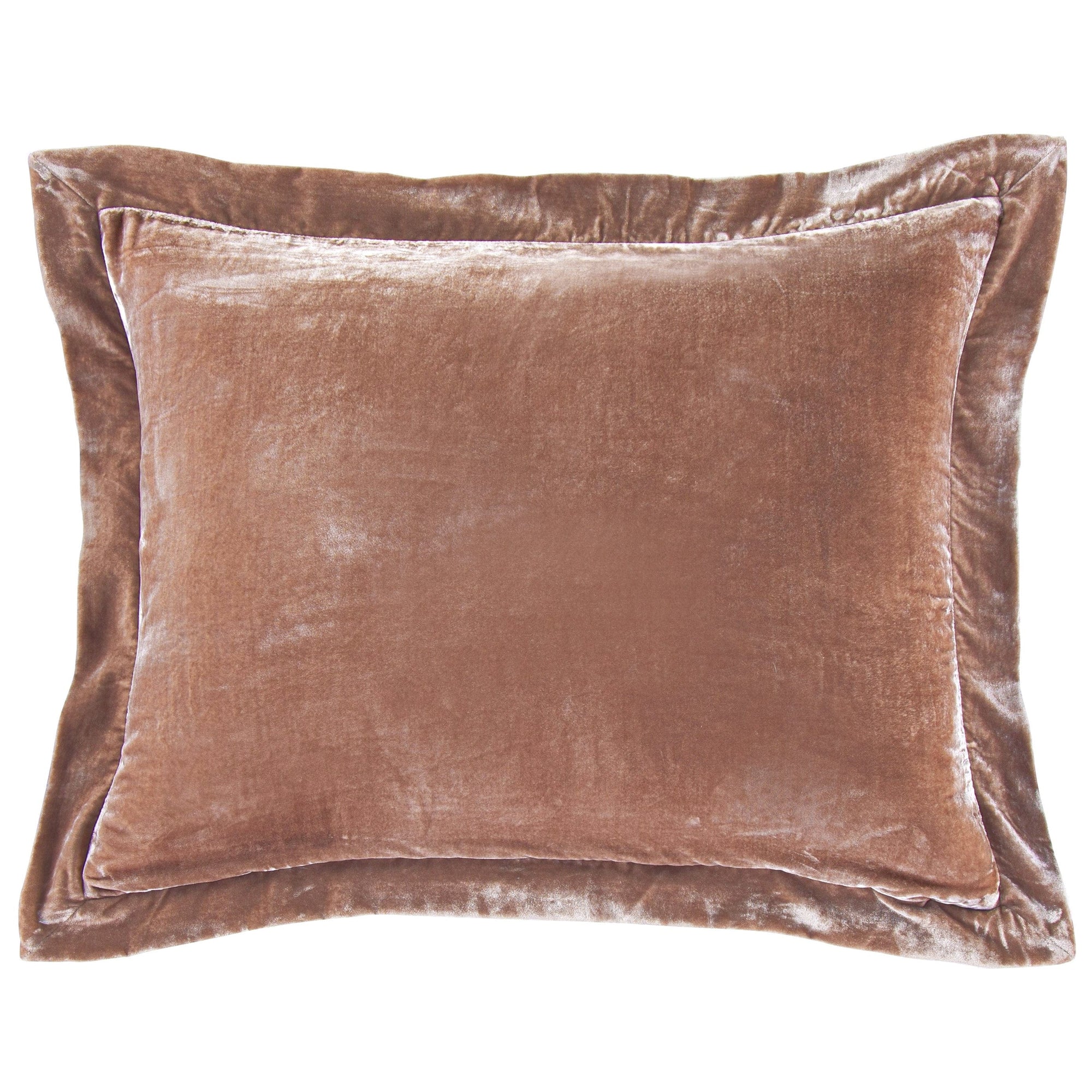 Stella Faux Silk Velvet Flanged Dutch Euro Pillow Dusty Rose Pillow