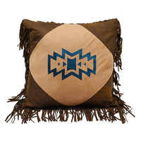 Emblem Throw Pillow w/ Fringe Pillow