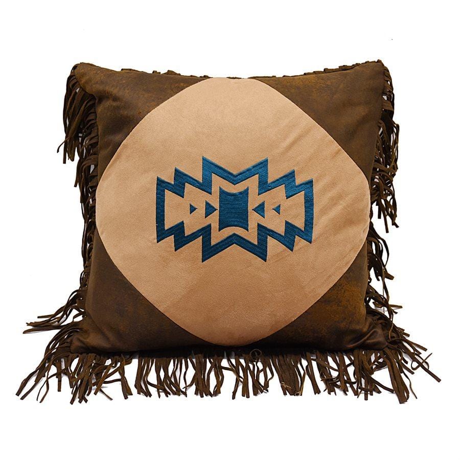 Emblem Throw Pillow w/ Fringe Pillow