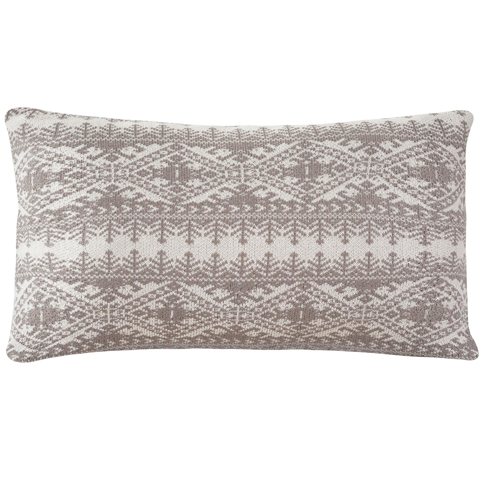 Fair Isle Knit Body Pillow, Taupe 21x35 Pillow