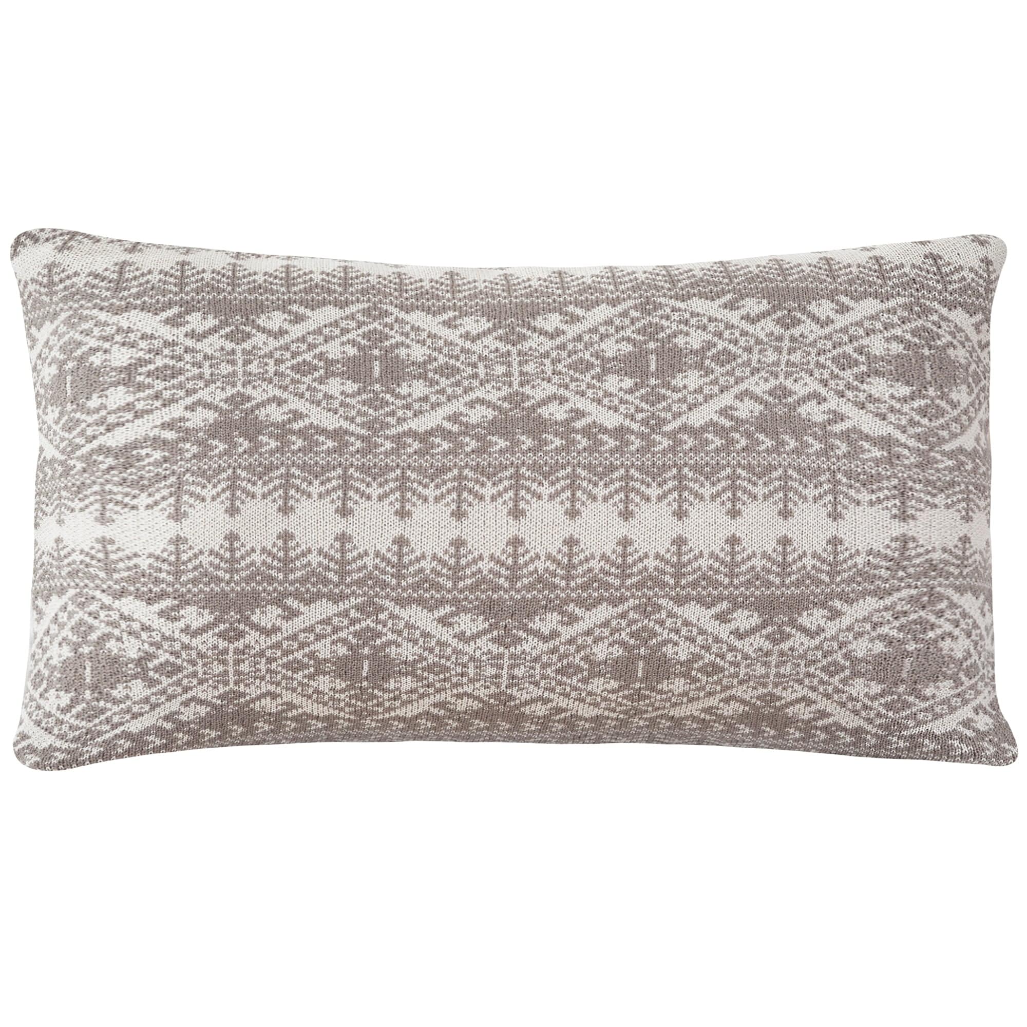 Fair Isle Knit Body Pillow, Taupe 21x35 Pillow