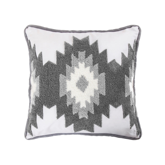 Free Spirit Throw Pillow w/ Crewel Embroidery, 18x18 Pillow