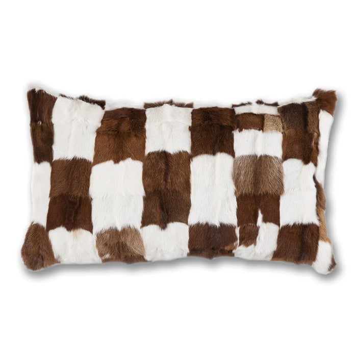 Goat Patched Hide Lumbar Pillow, 16x26 Pillow