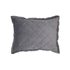 Velvet Diamond Quilted Boudoir Pillow, 6 Colors, 12x16 Gray Pillow