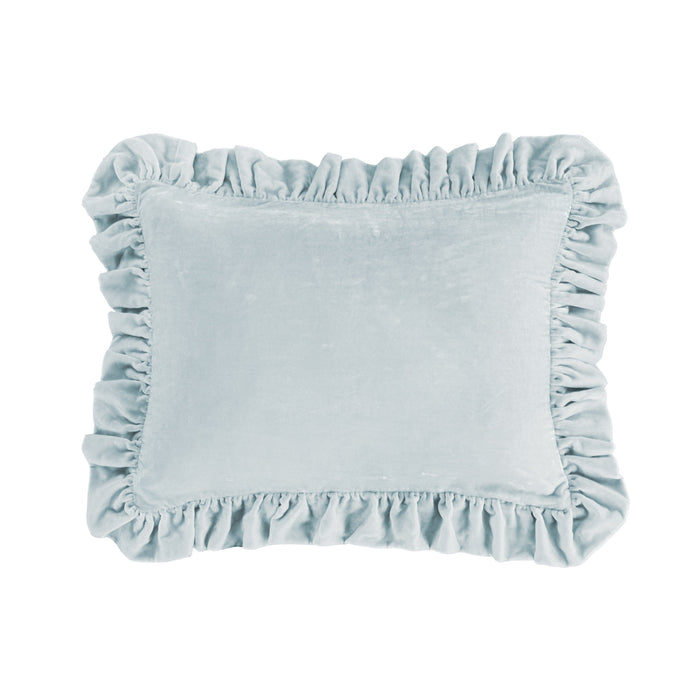Stella Faux Silk Velvet Oblong Pillow Icy Blue Pillow