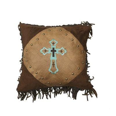 Las Cruces Turquoise Cross Throw Pillow Pillow