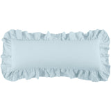Washed Linen Ruffled Lumbar Pillow Light Blue Pillow