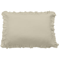 Lily Washed Linen Ruffle Dutch Euro Pillow Light Tan Pillow