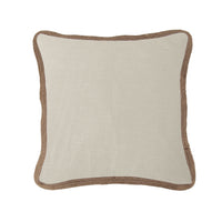 Washed Linen Jute Trimmed Pillow Light Tan Pillow