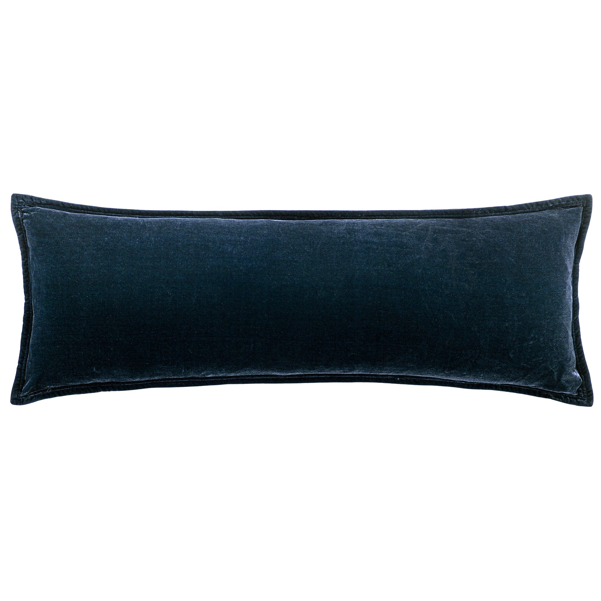 Stella Faux Silk Velvet Long Lumbar Pillow Midnight Blue Pillow