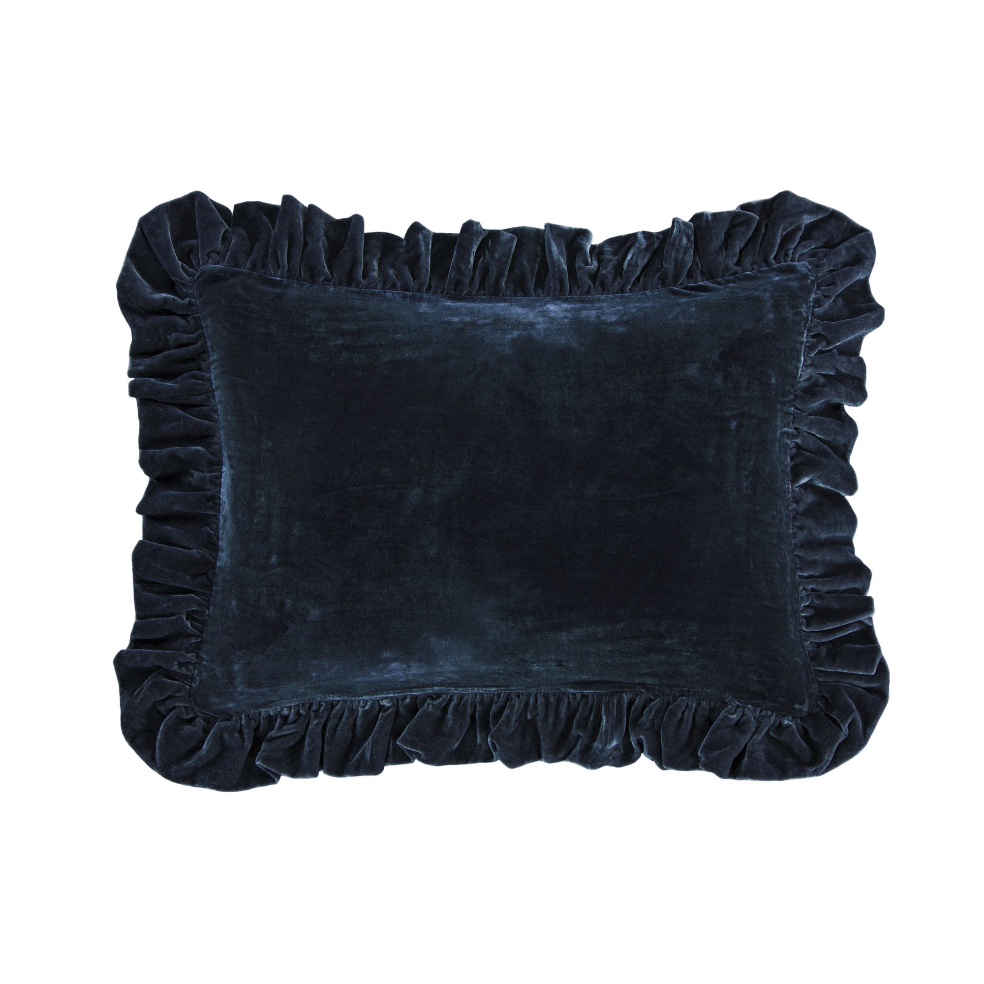 Stella Faux Silk Velvet Oblong Pillow Midnight Blue Pillow