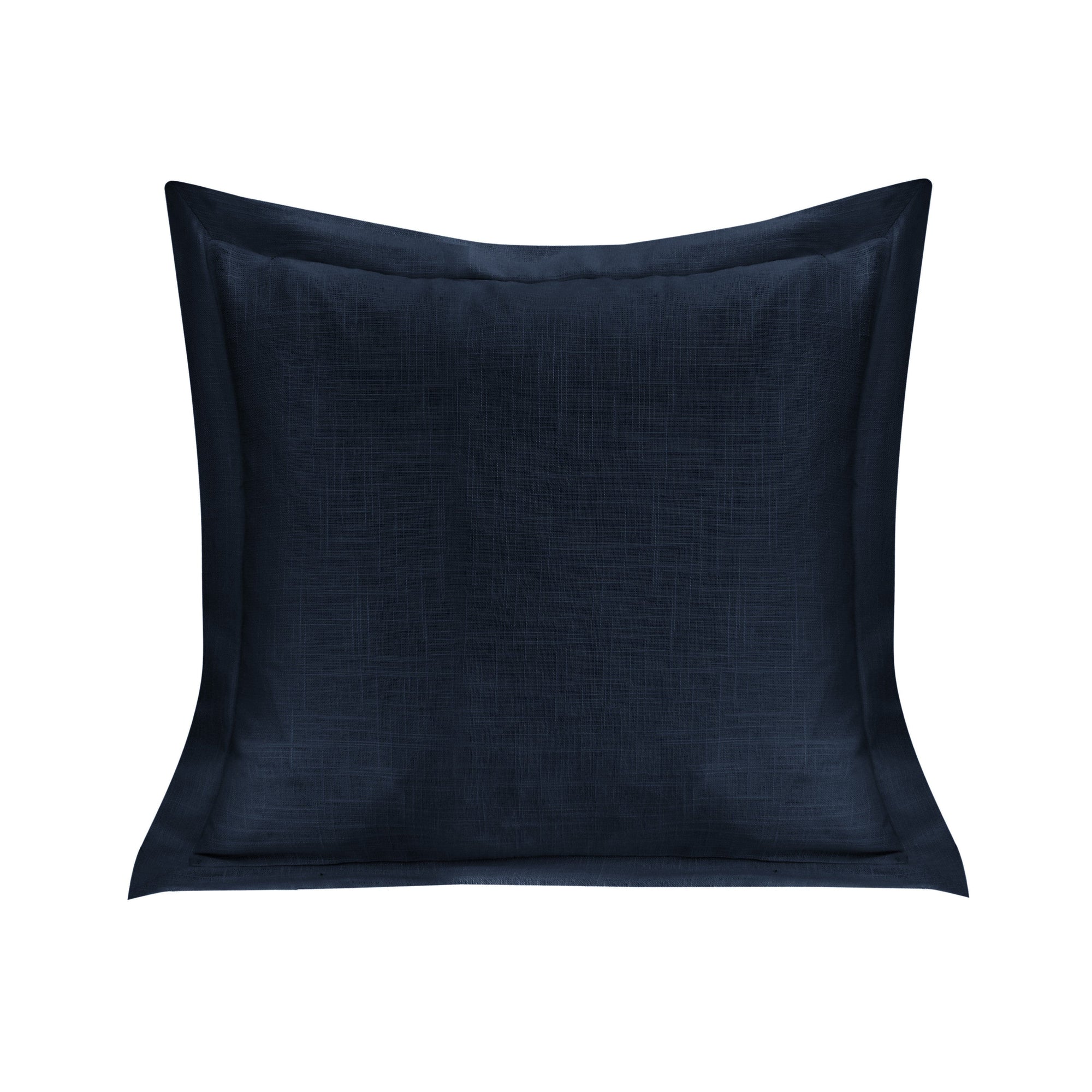 Single Flanged Washed Linen Pillow Navy Pillow