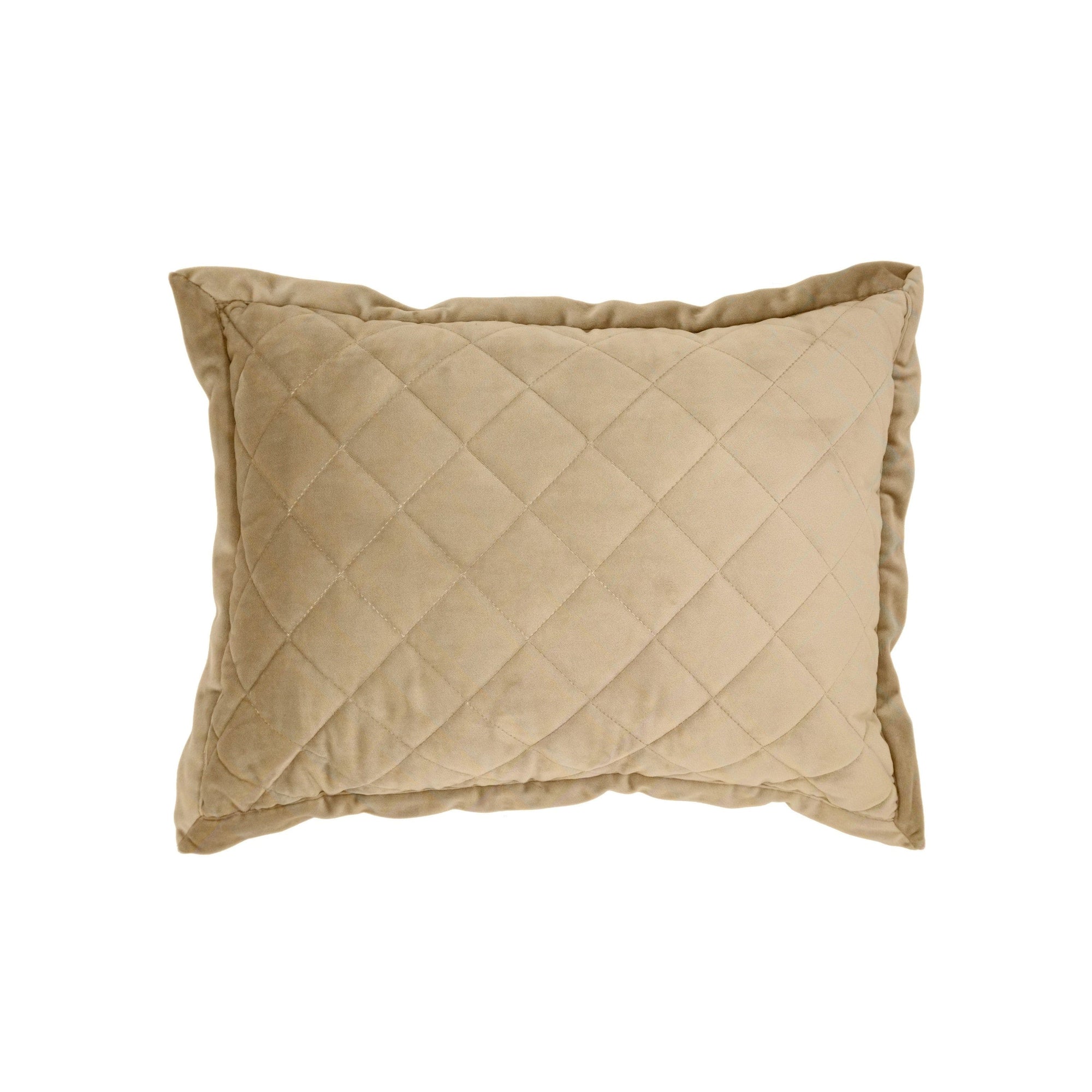 Velvet Diamond Quilted Boudoir Pillow, 6 Colors, 12x16 Oatmeal Pillow
