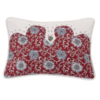 Oblong Floral Pillow w/ Concho, 21x16 Pillow