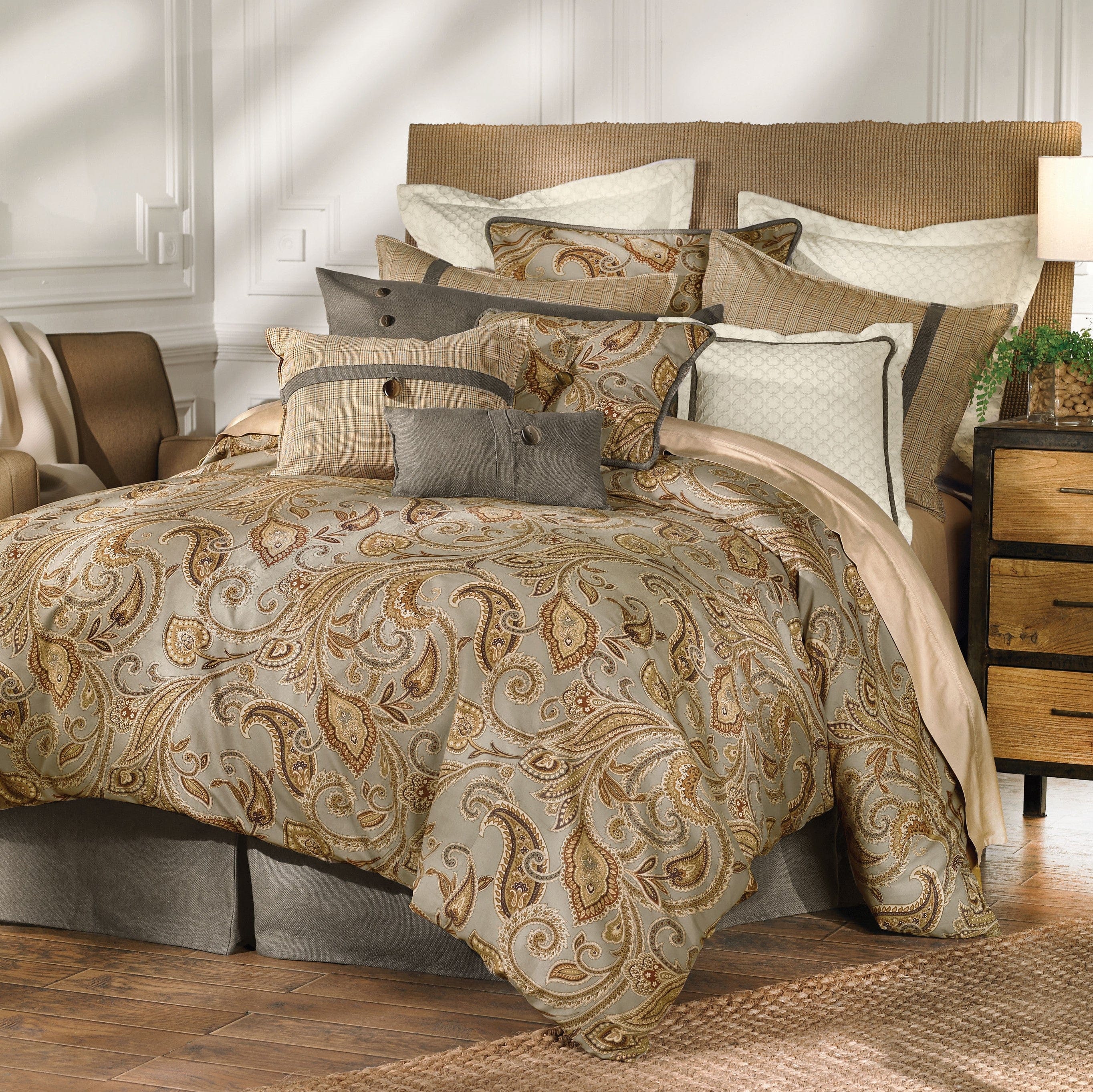 Piedmont Paisley Tufted Lumbar Pillow, 16x21 Pillow