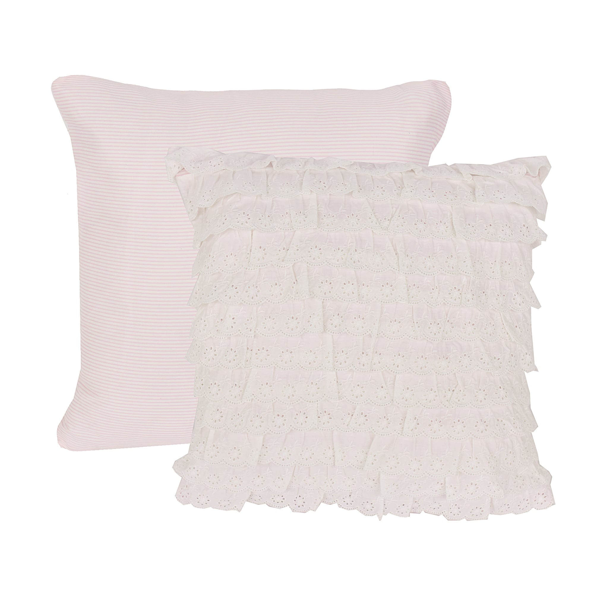 Pink Paisley Eyelet Pillow, 18x18 - Pink Pillow