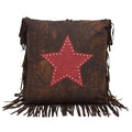 Cheyenne Star Throw Pillow w/ Fringe, 2 Colors Red Pillow