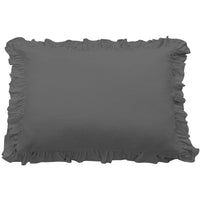 Lily Washed Linen Ruffle Dutch Euro Pillow Slate Pillow