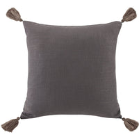 Square Washed Linen Tassel Pillow Slate Pillow