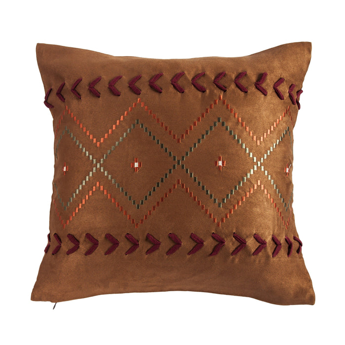 Solace Embroidered Aztec Throw Pillow, 18x18 Pillow