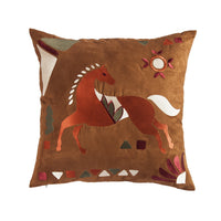 Solace Embroidered Horse Throw Pillow, 18x18 Pillow