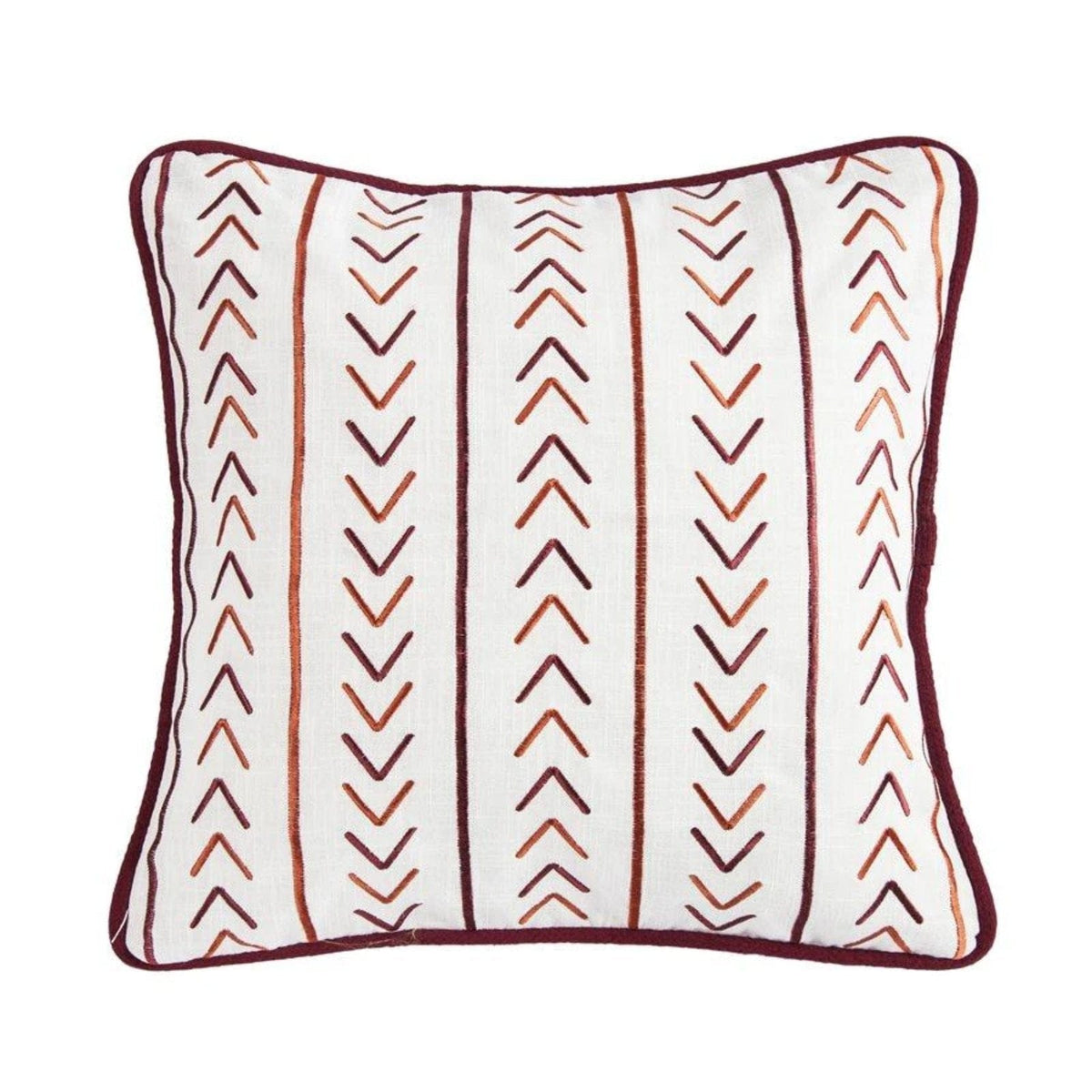 Solace Embroidered Throw Pillow w/ Stripes