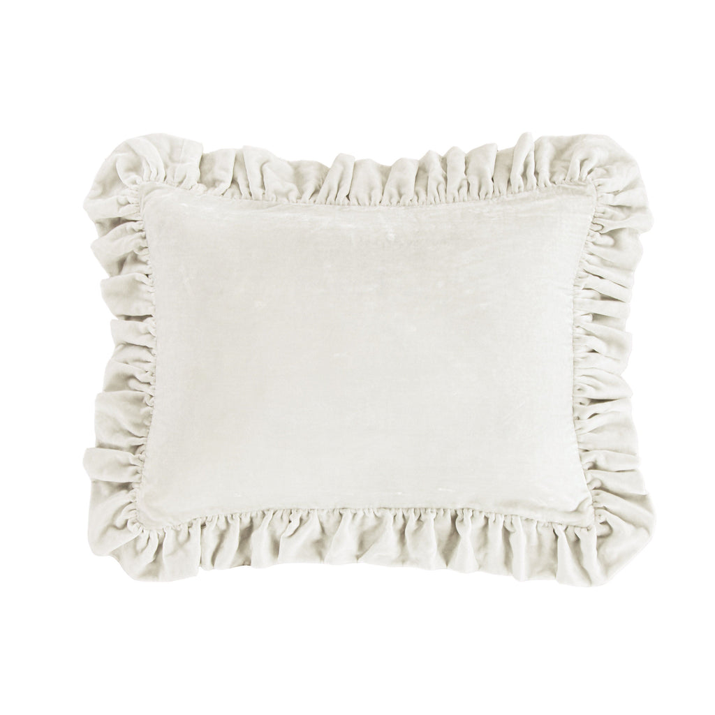 Stella Faux Silk Velvet Oblong Pillow Stone Pillow