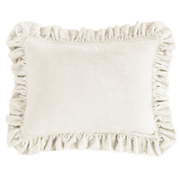 Stella Faux Silk Velvet Ruffled Dutch Euro Pillow Stone Pillow