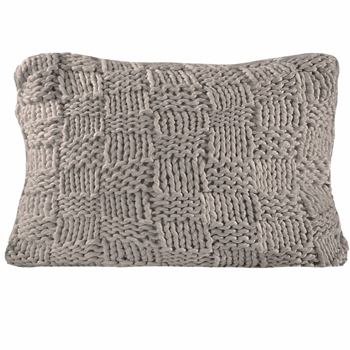 Chess Knit Dutch Euro Pillow Taupe Pillow