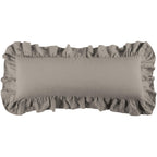 Washed Linen Ruffled Lumbar Pillow Taupe Pillow