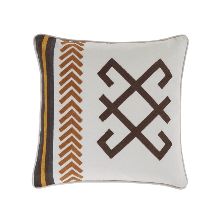 Toluca Embroidered Cotton Canvas Pillow Pillow