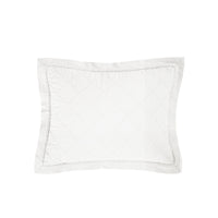 Linen Cotton Diamond Quilted Boudoir Pillow Vintage White Pillow