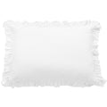 Lily Washed Linen Ruffle Dutch Euro Pillow White Pillow