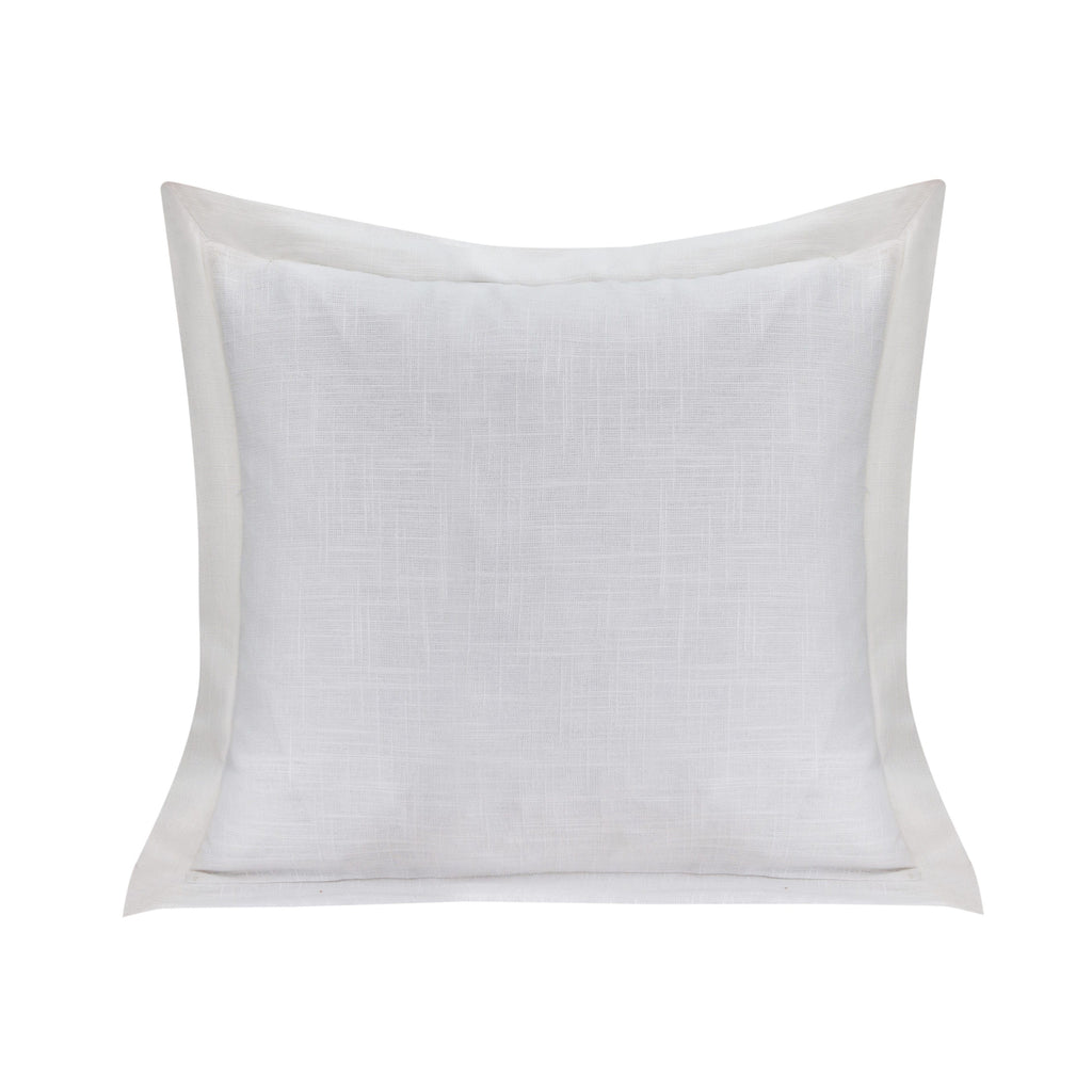 Single Flanged Washed Linen Pillow White Pillow