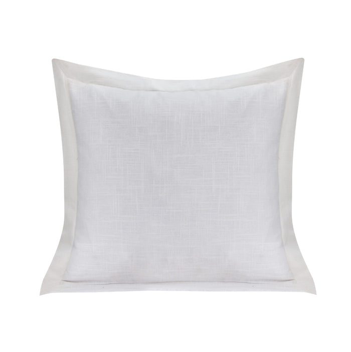 Single Flanged Washed Linen Pillow White Pillow