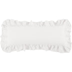 Washed Linen Ruffled Lumbar Pillow White Pillow