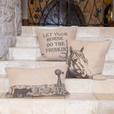 Windmill Burlap Lumbar Pillow, 16x26 Pillow