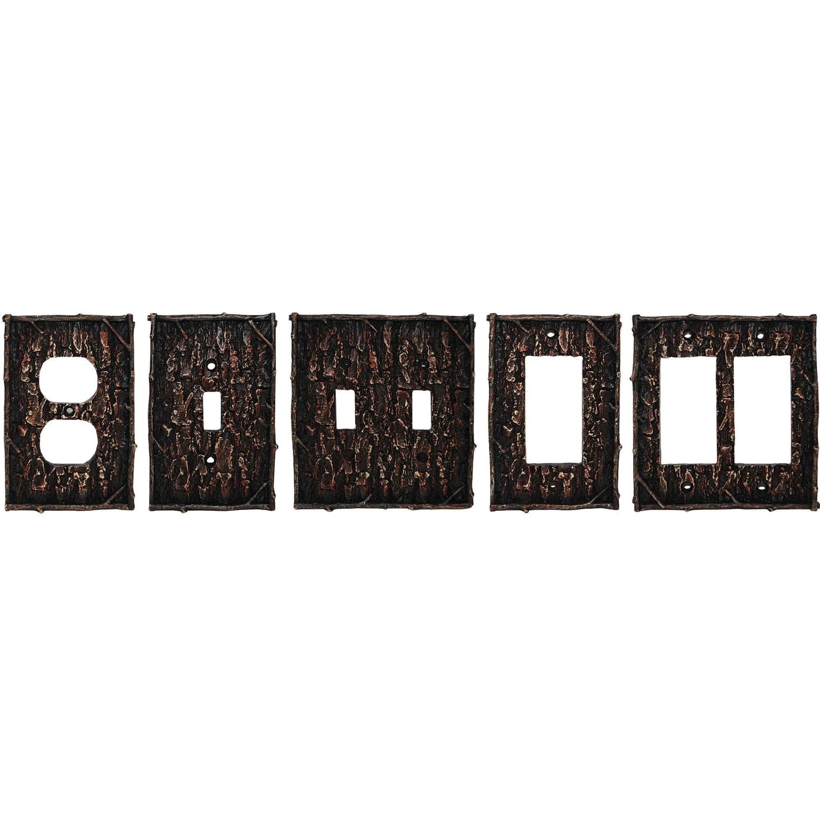 Pine Bark Single Outlet Cover Wall Plate