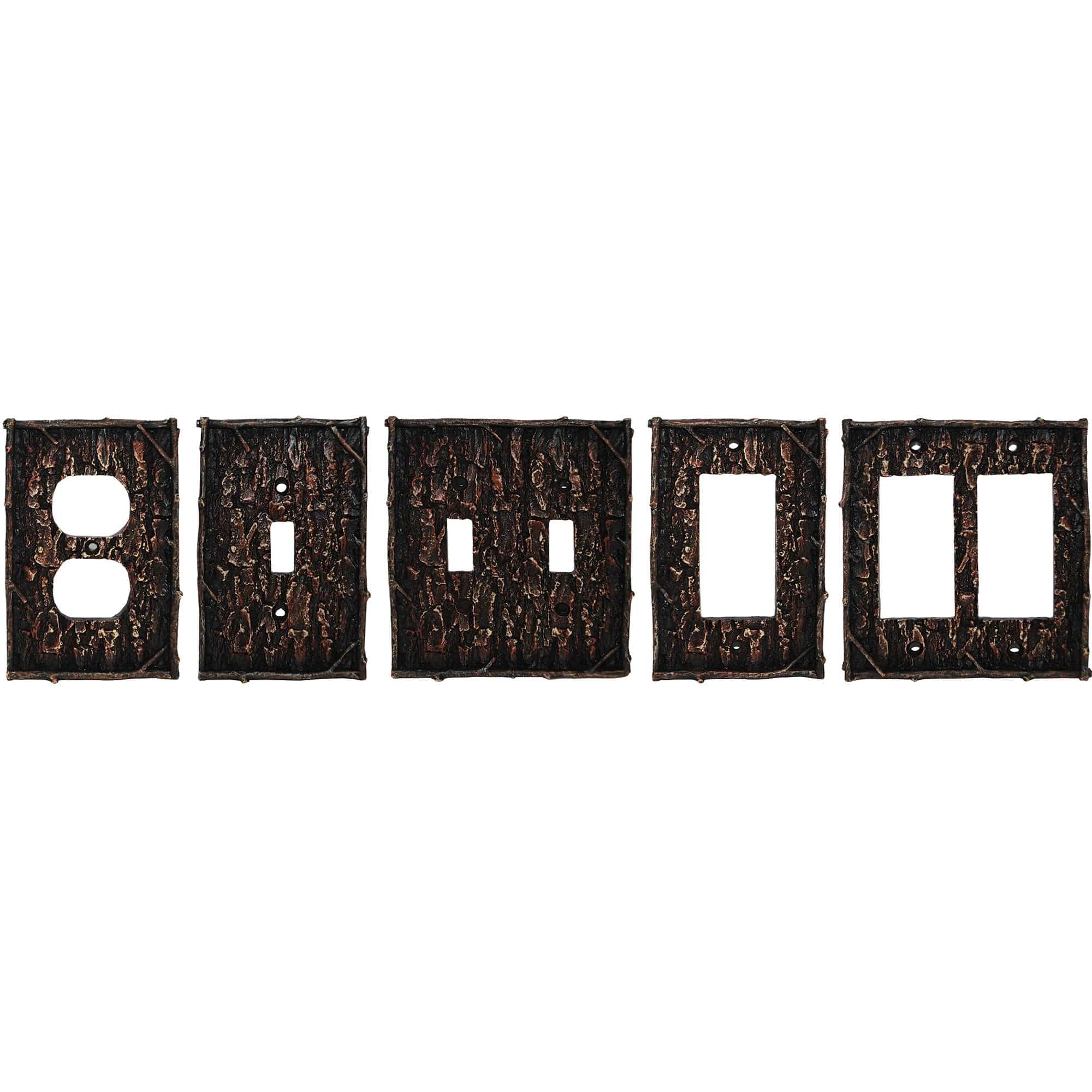 Pine Bark Single Outlet Cover Wall Plate