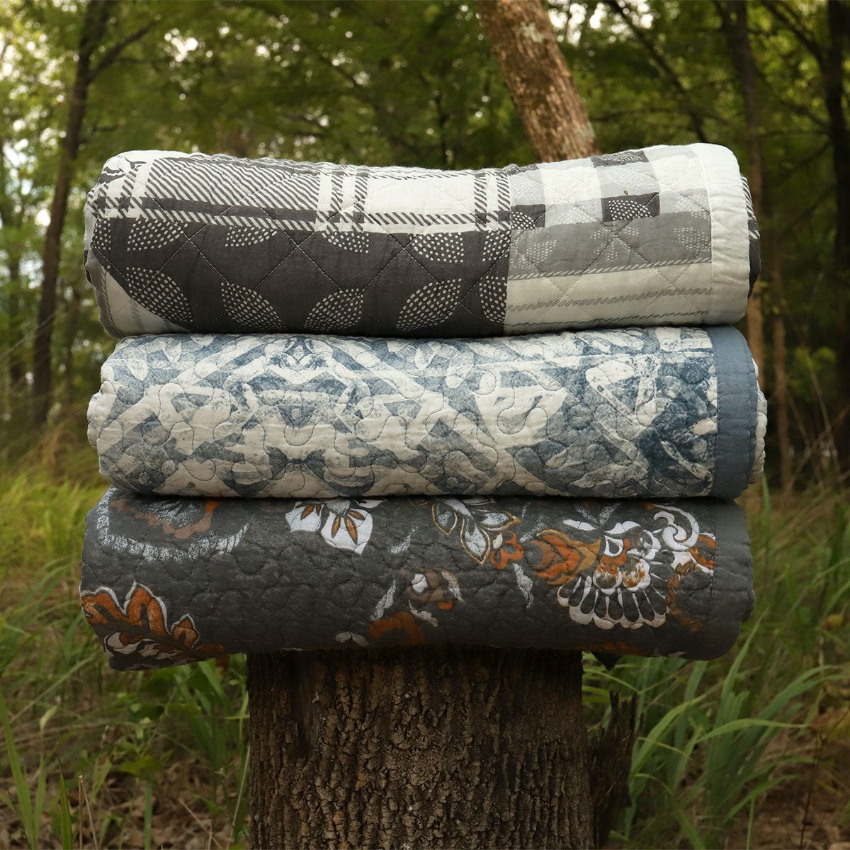 Patchwork Prairie Reversible Quilt Set Quilt