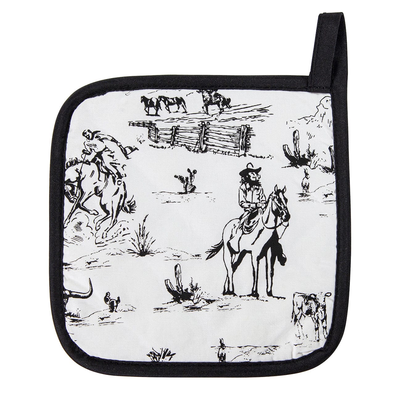 Ranch Life Pot Holder, Set of 10 - Black