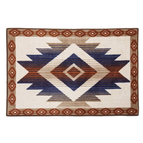 Aztec Blue & Terra Cotta Kitchen/Bath Rug Rug