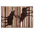 Moose Chocolate & Cranberry Stripe Kitchen/Bath Rug Rug