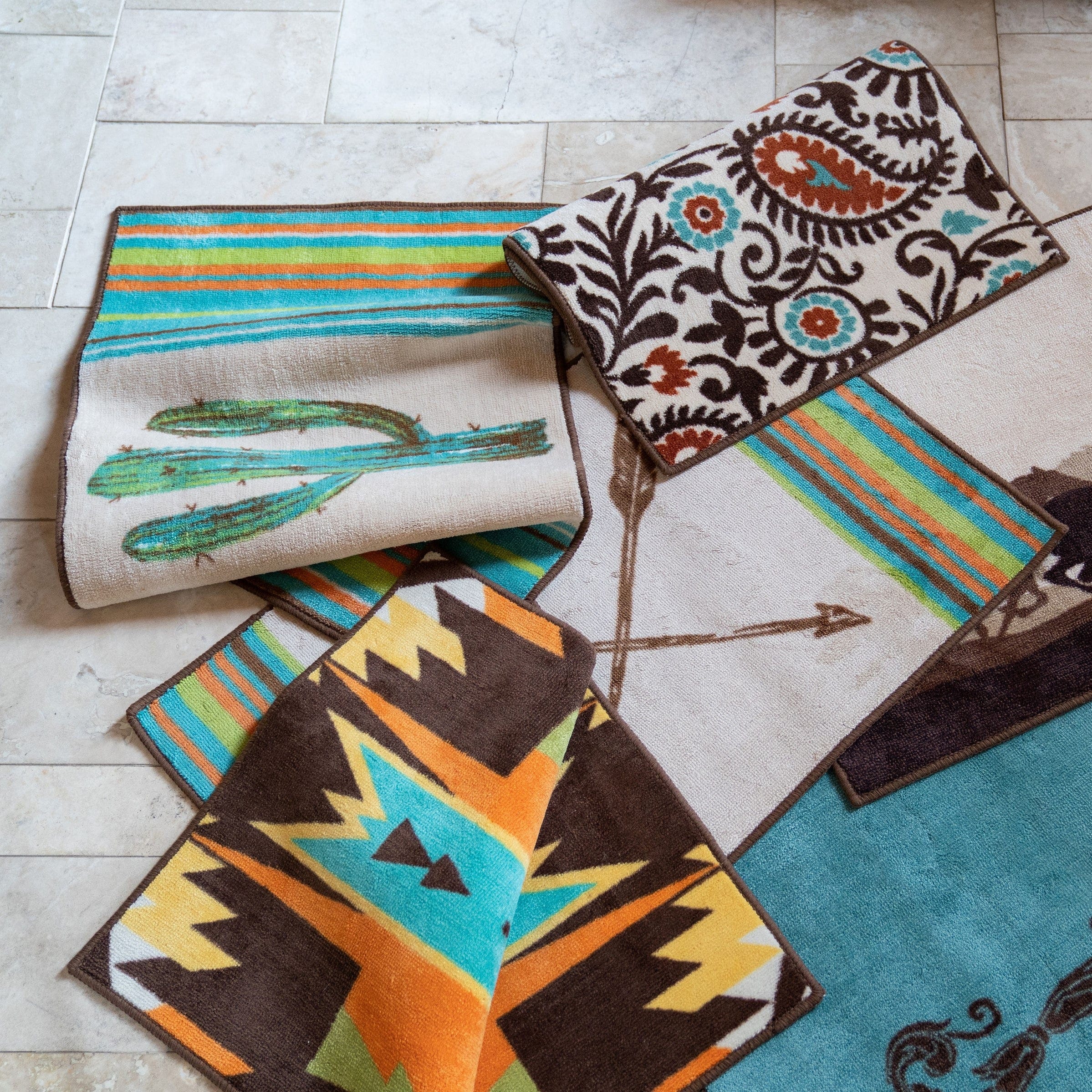 Serape Colorful Cactus Rug Rug