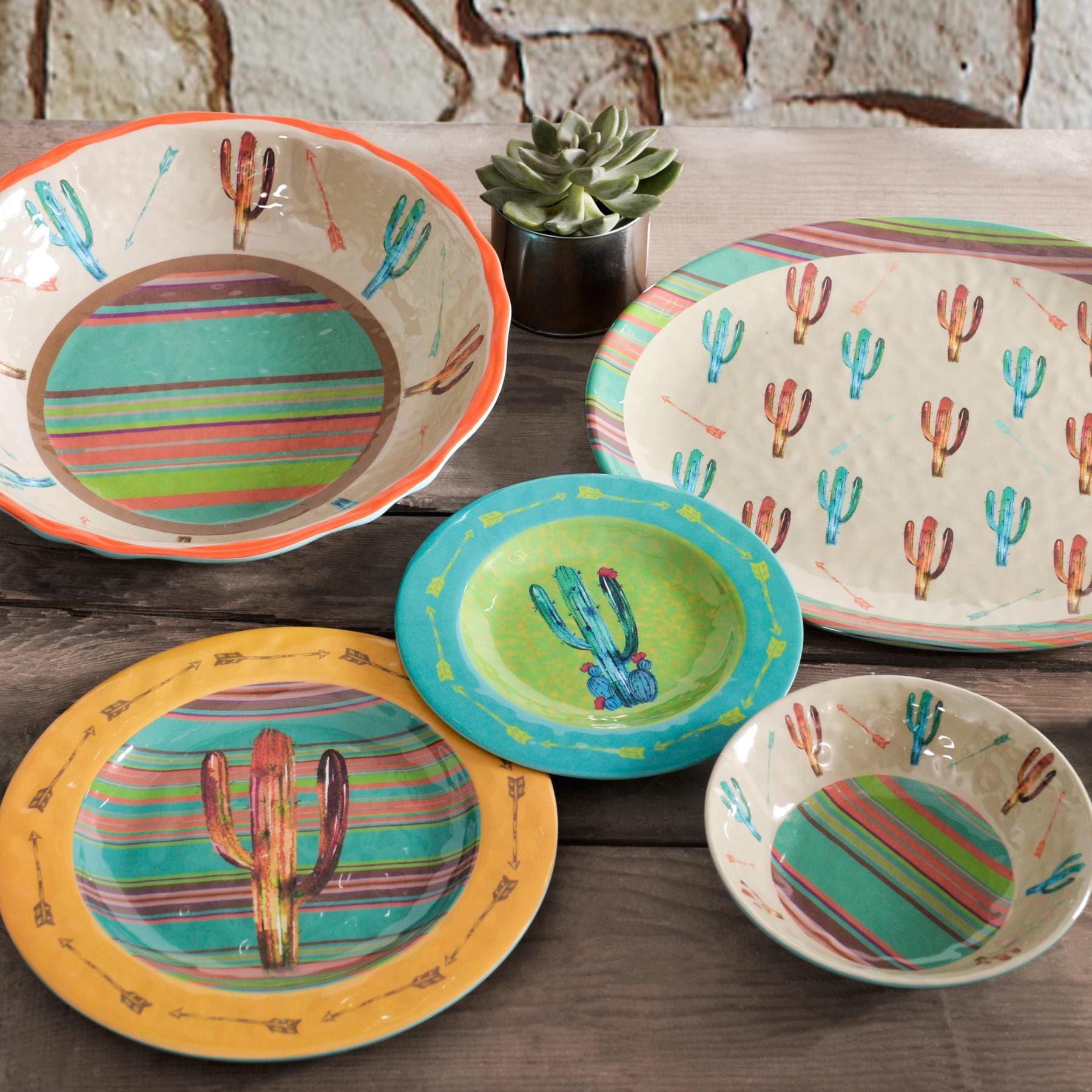 Cactus 4-PC Melamine Salad Plate Set Salad Plate
