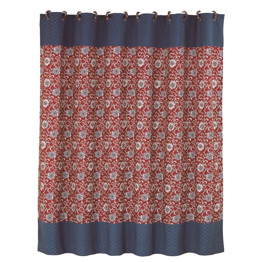 Floral shower curtain with blue detail, 72x72 Sale-Bath