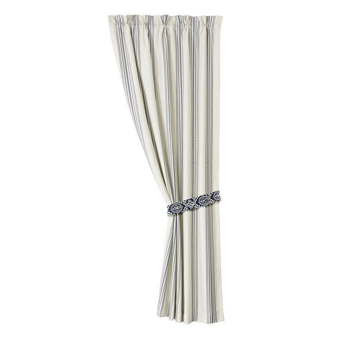 St. Clair White & Navy Striped Curtain (PAIR) Sale-Curtain