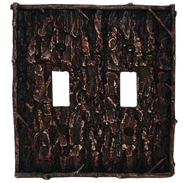 Pine Bark Double Switch Wall Plate Sale-HD