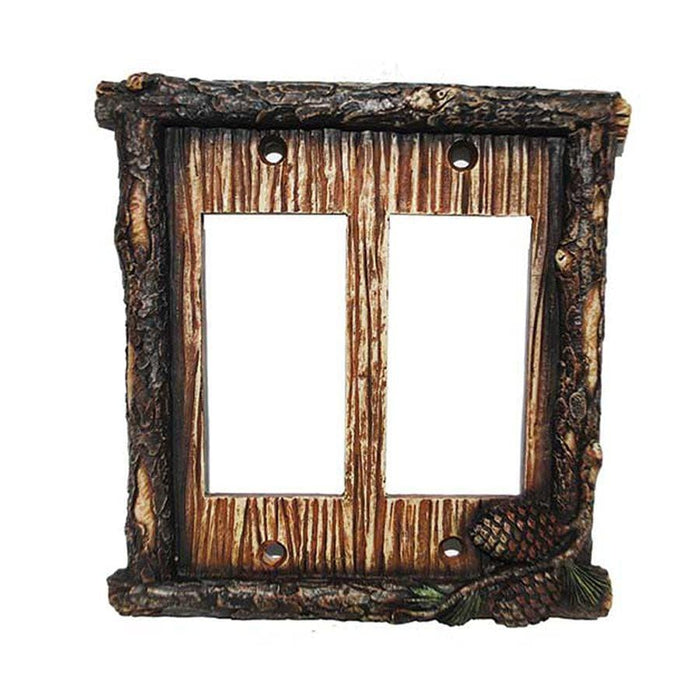 Pine Cone Double Rocker Wall Switch Plate Sale-HD