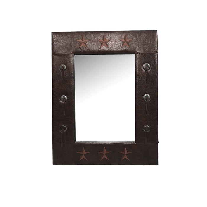 Star Faux Leather Mirror, 30"X38" Sale-HD